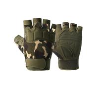 Zymoplas 1 Pair Left Right Shockproof Half-finger Gloves Breathable Fingerless Glove Training Outdoor Sports, Forest Camouflage, XL