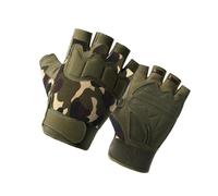 Zymoplas 1 Pair Left Right Shockproof Half-finger Gloves Breathable Fingerless Glove Training Outdoor Sports, Forest Camouflage, L
