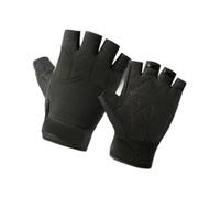 Zymoplas 1 Pair Left Right Shockproof Half-finger Gloves Breathable Fingerless Glove Training Outdoor Sports, Black, L
