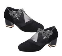 Zymoplas 1 Pair Spring Summer Female Shoes Low Heels Breathable Elegant Sandals Footwear Accessory Outdoor Indoor Official, Black Floral, Size 40