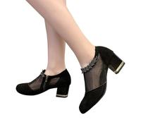 Zymoplas 1 Pair Spring Summer Female Shoes Low Heels Breathable Elegant Sandals Footwear Accessory Outdoor Indoor Official, Black Fish, Size 37