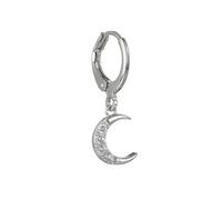 Zymoplas 1 Pair Star Moon Earrings Creative Ears Pendant Hanging Decors Shiny Girl Jewelry Ear Dangle Fashion Accessory, Silver