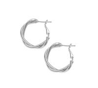 Zymoplas 1 Pair Sterling Minimalist Earrings Simple Style Solid Color Twisted Hoop Women Hemp Flowers Jewelry Gift for Banquet