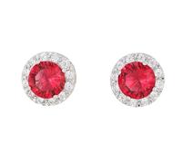 Zymoplas 1 Pair Women Ear Stud Rhinestone Easy Matching Replacement Fashionable Girls Party Banquet Earring Birthday Gift, Rose Red