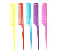 Zymoplas 1 Set Hair Comb Beautiful Salon Brush Hairdressing with Long Handle Non Resistance Combing Wear-Resistant Thin Hair Picks, 1pc &Mixed Color