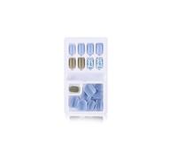 Zymoplas 1 Set Nails Medium Length Files Square Style Matte Full Cover Art Decals Artificial Beauty Tool Manicure Kit , Type15 , F635