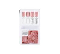 Zymoplas 1 Set Nails Medium Length Files Square Style Matte Full Cover Art Decals Artificial Beauty Tool Manicure Kit, Type27, F635