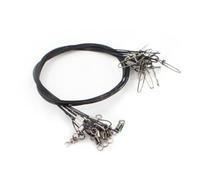 Zymoplas 10 Pieces/Set Carbon Steel Anti-bite Fishing Wire Fish Line Beginner Cord with Snap Accessory Saltwater Freshwater, Black