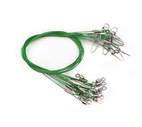 Zymoplas 10 Pieces/Set Carbon Steel Anti-bite Fishing Wire Fish Line Beginner Cord with Snap Accessory Saltwater Freshwater, Green