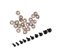 Zymoplas 100 Pieces Plastic Black Eyeballs Simulation Doll Eye Balls Decorative Replacement Parts DIY Supplies Color Random , 12mm