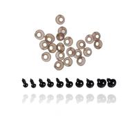 Zymoplas 100 Pieces Plastic Black Eyeballs Simulation Doll Eye Balls Decorative Replacement Parts DIY Supplies Color Random , 10mm