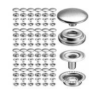 Zymoplas 100 Pieces Snap Fastener Stainless Steel Button Replacement Press Stud Jeans Pants Bags Suitcase Decoration Removable, Type 2