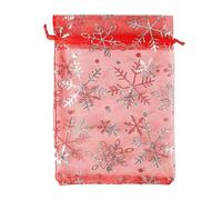 Zymoplas 100pieces Organzas Bags Small Odrawstring Bags Small Wedding Favour Mini Gift Net Gift, red hot silver, 10 * 15.100PCS