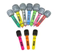 Zymoplas 10piece Party Must-Have Inflatable Microphone Toys For Singing And Speaking Fun PVC Inflatable Microphone Balloons