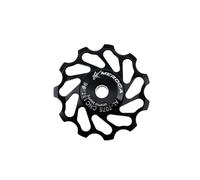 Zymoplas 11T Wear-resistant Rear Derailleur Lightweight Ceramic Bearing Smooth Rear Shift Guide Wheel Aluminum Alloy for Jockey Wheel, Black, 11T