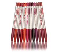 Zymoplas 12 Pieces/Set Women Lip Liner Wedding Party Banquet Girls Lips Lining Pencils Kit Beauty Supplies Birthday Gift