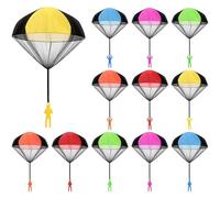 Zymoplas 12pcs Kids Parachute Toy Soldiers Set For Outdoor Activities Polyester Parachute Toys In Display Box Mini Man