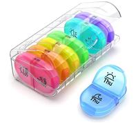 Zymoplas 14 Compartments 7 Days Pill Organizer Small Pills Box Week Personal Medical Organizers Dispenser for Patient Adult