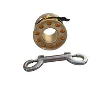 Zymoplas 15m Scuba Diving Aluminum Alloy Spool Finger Reel with Snap Hook Compact and Versatile, Gold