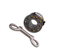 Zymoplas 15m Scuba Diving Aluminum Alloy Spool Finger Reel with Snap Hook Compact and Versatile, Gray