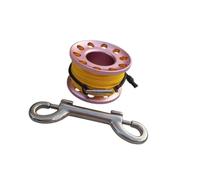Zymoplas 15m Scuba Diving Aluminum Alloy Spool Finger Reel with Snap Hook Compact and Versatile, Pink