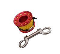 Zymoplas 15m Scuba Diving Aluminum Alloy Spool Finger Reel with Snap Hook Compact and Versatile, Red