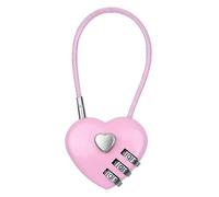 Zymoplas 2-Piece Heart-Shaped Heart-Shaped Mini Lock, Corrosion Resistant, Jewelry Boxes, Valentine's Day Gifts, and Outdoor, Pink, 06U(50CM)