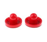 Zymoplas 2 Pieces Air Hockey Felt Pushers Goalie Handles Paddles Replacement, Red, Large