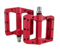 Zymoplas 2 Pieces Bicycle Pedals Nylon Shock-proof Plate Bike Pedal 9/16 Inch Sealed Cycling Biking Riding Accessory Cleat, Red