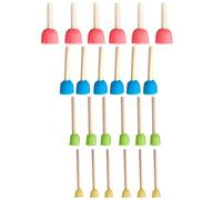 Zymoplas 24Pcs/Set Sponge Painting Brush Wooden Handle Portable Home School Kindergarten Learn Drawing Supplies for Children