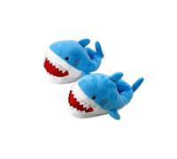 Zymoplas 2pack/lot Winter Shark Slippers Extra Cotton Filling For Warmth Slides Animal Shoes Funny Women Anti-slid Particles, blue, EU size 36-43