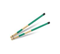 Zymoplas 2Pcs Drumsticks Bamboo Wood Instrument Dowels Fascis Accessory Parts Sticks Set Professional Rod Bundle Rubber Handle, Green
