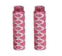 Zymoplas 2pcs/set Easy To Install Aluminum Alloy Anti-Skid Bikes Pedal For Smooth for Operation Cylinder Seat Axle Stunt Pegs, red