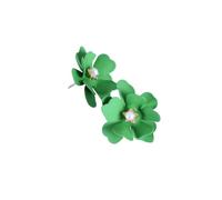 Zymoplas 2Pcs Women Flower Pearl Earrings Lovely Stud Fashionable Charming Eardrop Girls Summer Geometric Party Gifts Accessory, Green