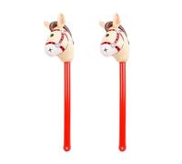Zymoplas 2piece Edge Sealing Technology Cartoon Toy Horsehead Stick And There Will Be No Pain When Hitting Body. PVC Game Prop, Red