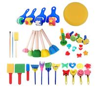 Zymoplas 30 Pieces Paint Sponge Brushes Drawing Coloring Roller Toddler Learning Craft Toys Cognition Creativity Artist Toy