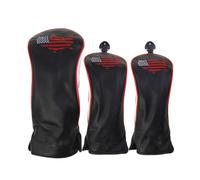 Zymoplas 3PCS Golf Club Head Cover Plush Waterproof Training Protector Replacement Removable Reusable Portable Headcover Case, Black