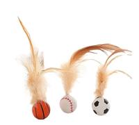 Zymoplas 3x Safe And Soft Rubber Pet Toy Ball For Chasing Instincts Cloth Cat Relaxation Pet Supplies Toy For Teasing Cats