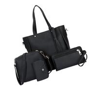Zymoplas 4 Pieces Women Bags Set Chic Storage Pouch Solid Color Shoulder Messenger Tote Bag Fashion Decor Accessory Birthday Gift