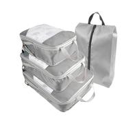 Zymoplas 4pcs Travel Compression Packing Cubes for Easy Packing and Clothing OxfordCloth Compression Packing Cubes Set, Gray