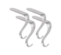 Zymoplas 4piece Fireplace Hooks Sleek Appearance Practical Function For Christmas Socks Iron Fireplace Christmas Gift Holders, silver