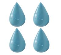 Zymoplas 4X Sturdy Construction Wall Mounted Coat Hanger with Creative Water Drop Hooks Resin Wall Decoration Wide Range of Uses, Light Blue S