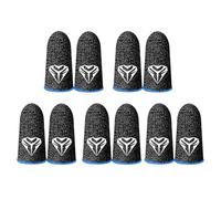 Zymoplas 5 Pairs Mobile Gaming Fingertip Sleeves Anti-Fingerprint Covers Oil-proof Breathable Ultrathin Portable Gloves Cots, Blue