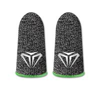 Zymoplas 5 Pairs Mobile Phone Game Fingertip Sleeves Sensitive Sweatproof Anti-slip Gloves Anti-fingerprint Ultrathin Fiber Covers, Green Type 1
