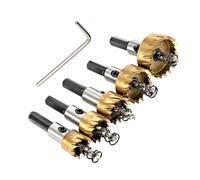 Zymoplas 5 Pieces Hole Saw Opener Drill Bits Metalworking Woodworking High-speed Steel 16mm/18.5mm/20mm/25mm/30mm Hand Tools Wood