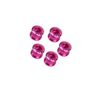 Zymoplas 5 Pieces Mountain Bike Single Speed Chainwheel Mounting Bolts Bicycle Aluminum Alloy Crankset Screws Replacing Parts, Pink