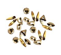 Zymoplas 50 Pieces Specific-shaped Glass Crystal Set Excellent Gloss Personalized Nail Art Rhinestones DIY Handcraft Mobile Phone, Gold