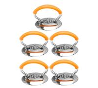 Zymoplas 5pcs Sturdy Pot Lid Handle With Silicone Ring Kitchen Helper Stainless Steel Kitchen Accessories Cookware Pan, type+4