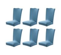 Zymoplas 6pcs/set Chair Covers High Elasticity And Smooth Chairs In Style Polyester Stretch Chair Seat Cover Easy To Care, Misty Blue