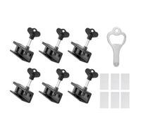 Zymoplas 6pcs/Set Easy Installation Alloy Window Lock - Ensures Safety and Security for Home Lock Window Door Aluminum, Black, 60 * 25 * 25mm